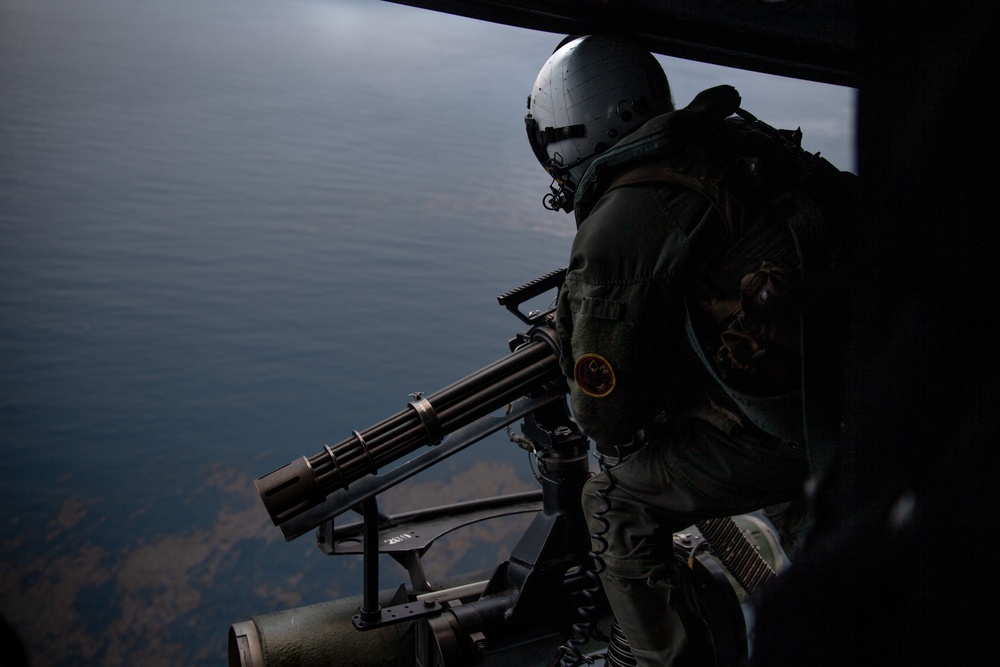 15th MEU Marines fly in Hueys for close-air support training