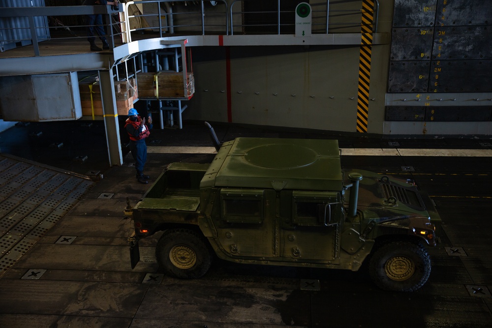 LCACs conduct in-stream onload to USS Somerset