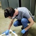 Environmental team performs lead dust sampling at excess Army Reserve Center