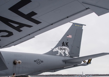 Alaska Air National Guard unveils new tail flash on Stratotanker aircraft at Eielson AFB