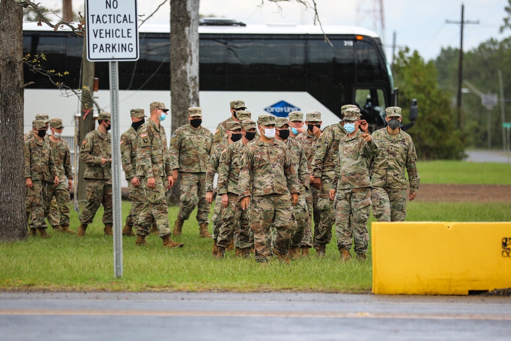 1st BCT Air Assault Soldiers provide COVID screening for 3rd BCT OPFOR