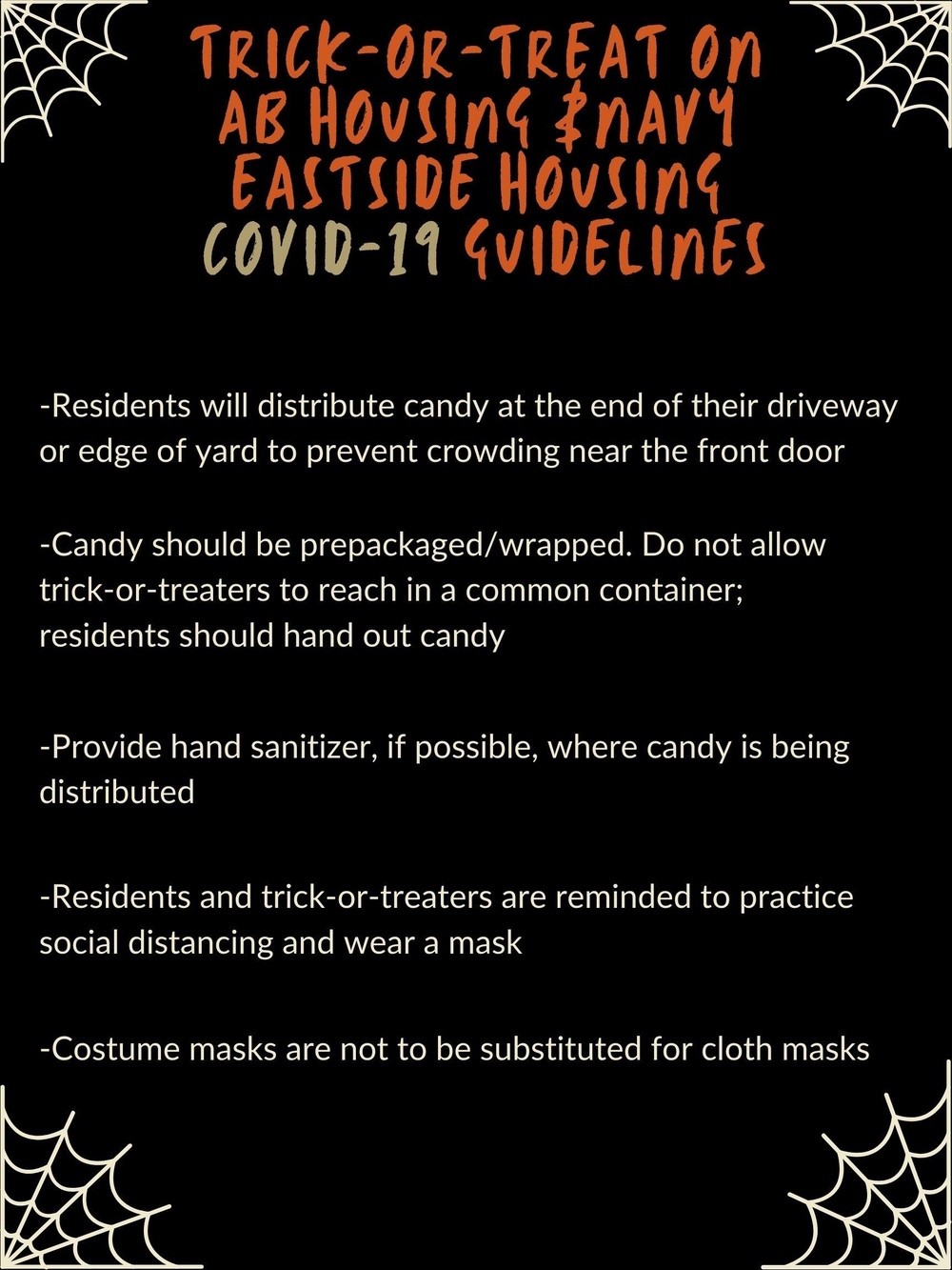 Trick-or-Treat at Joint Base housing
