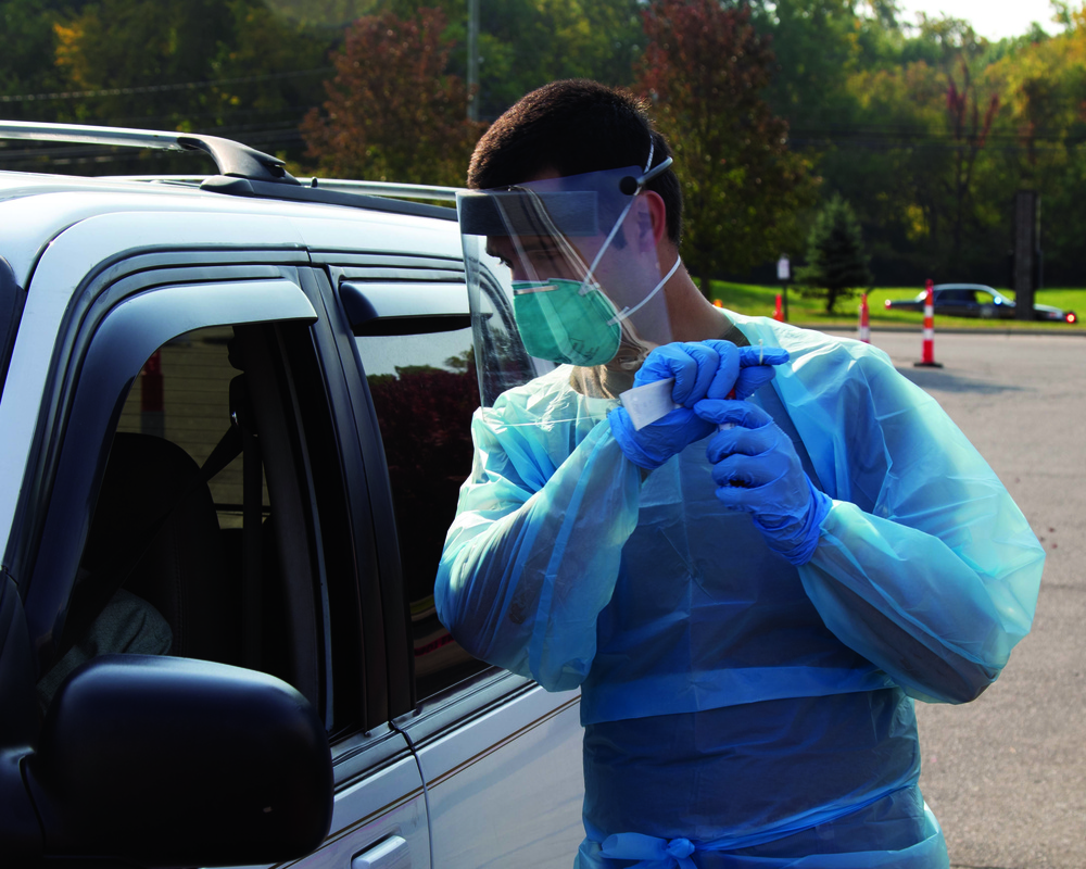 Michigan National Guard testing for COVID-19 in Wayne County