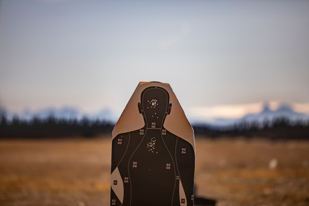 1st ANGLICO Marines conduct a rifle range during Exercise Red Flag-Alaska