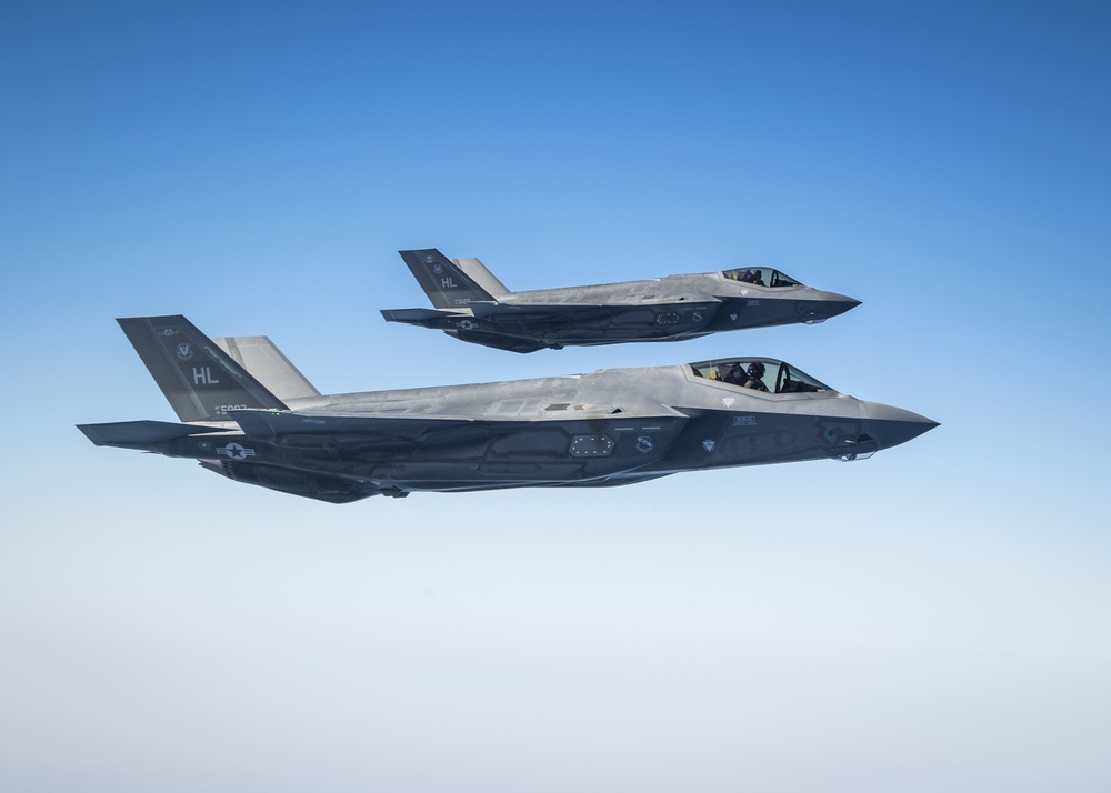 KC-135 refuels F-35s in support of Operation Inherent Resolve