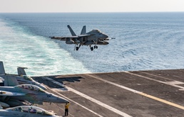 F/A-18F Super Hornet Lands on Flight Deck