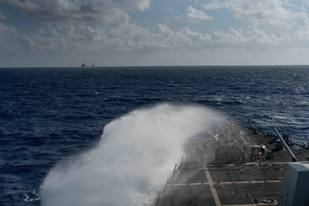 USS Halsey Conducts a Replenishment-at-sea