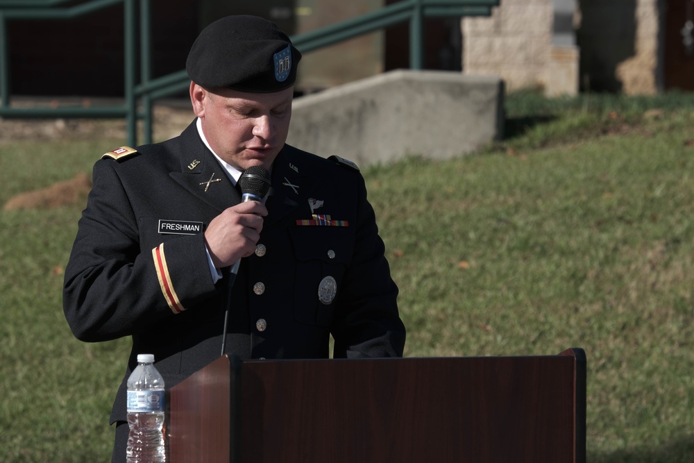 The South Carolina National Guard conducts a ceremony for the Palmetto Military Academy Officer Candidate School at McCrady Training Center