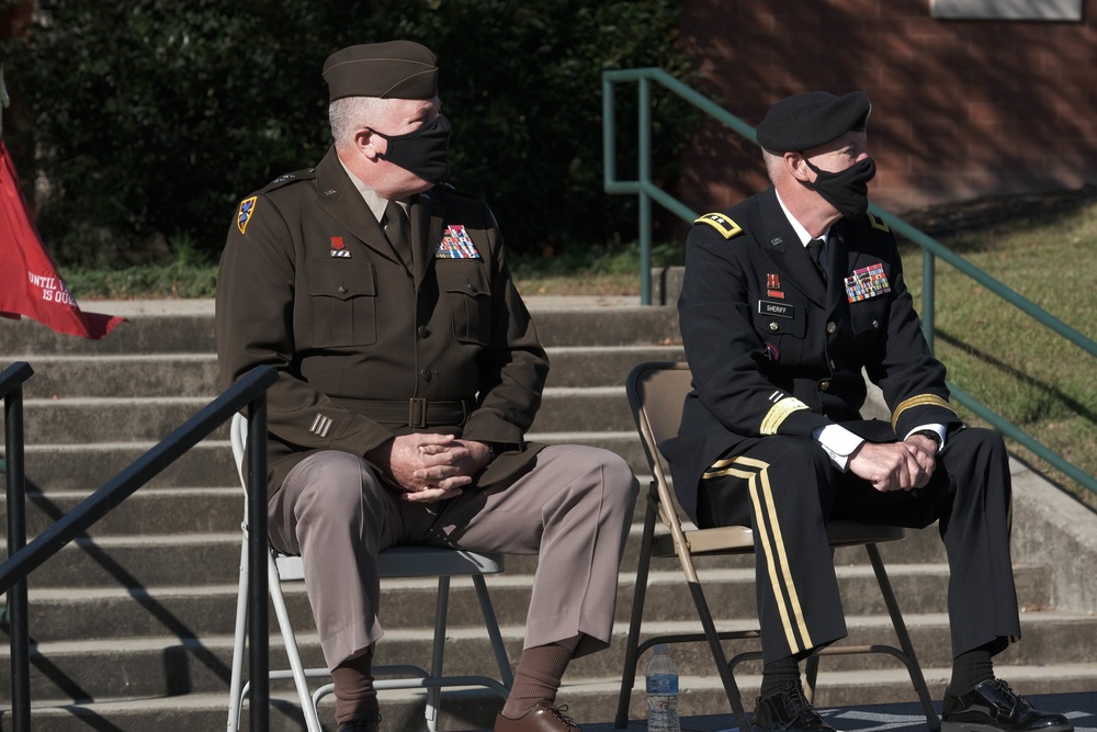 The South Carolina National Guard conducts a ceremony for the Palmetto Military Academy Officer Candidate School at McCrady Training Center