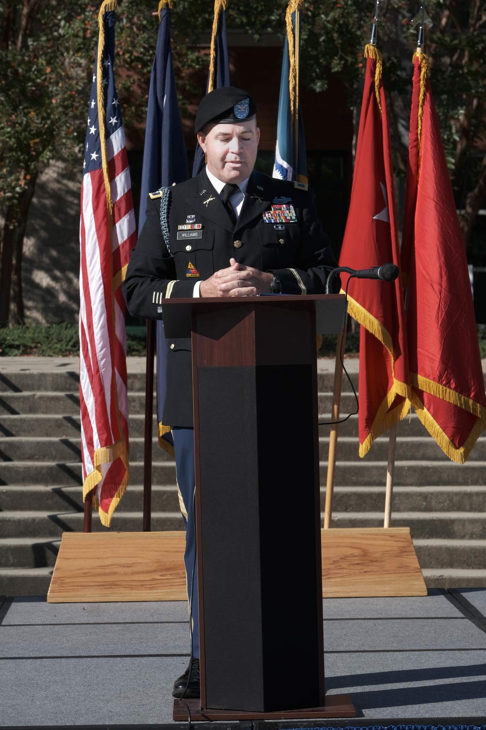 The South Carolina National Guard conducts a ceremony for the Palmetto Military Academy Officer Candidate School at McCrady Training Center