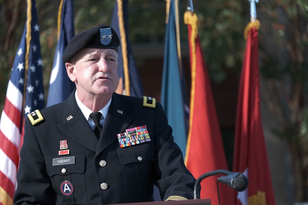 The South Carolina National Guard conducts a ceremony for the Palmetto Military Academy Officer Candidate School at McCrady Training Center