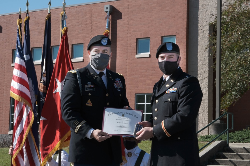 The South Carolina National Guard conducts a ceremony for the Palmetto Military Academy Officer Candidate School at McCrady Training Center