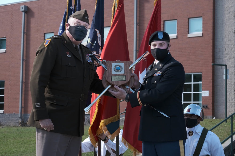 The South Carolina National Guard conducts a ceremony for the Palmetto Military Academy Officer Candidate School at McCrady Training Center