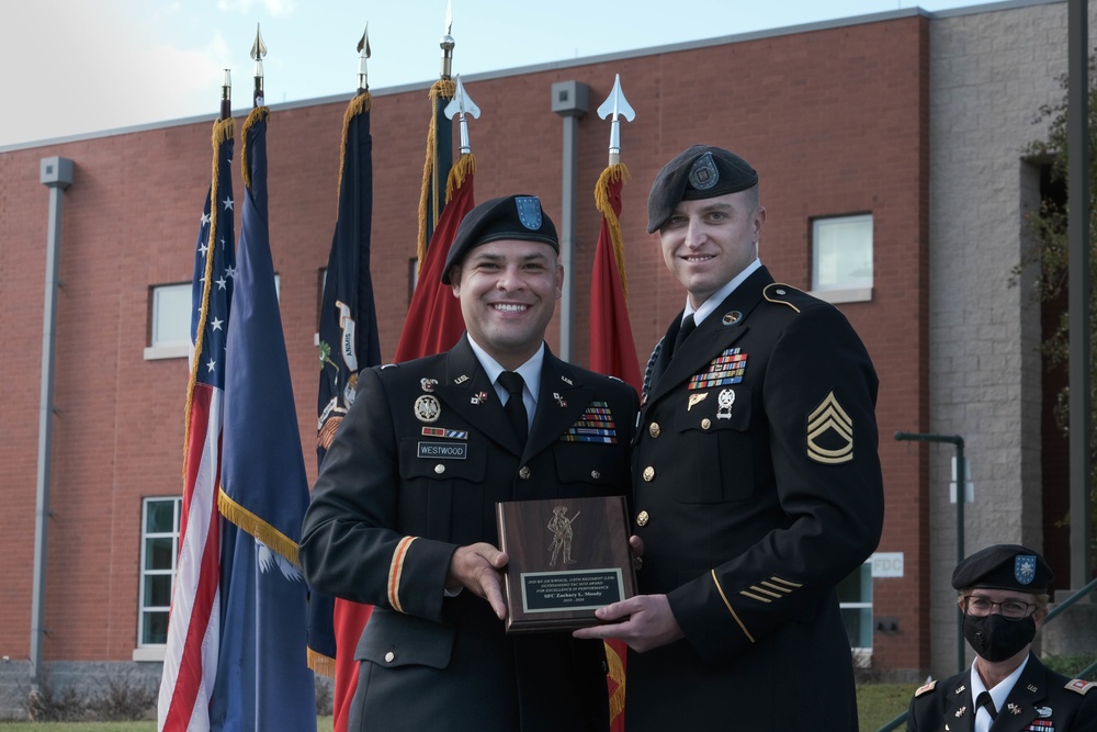 The South Carolina National Guard conducts a ceremony for the Palmetto Military Academy Officer Candidate School at McCrady Training Center