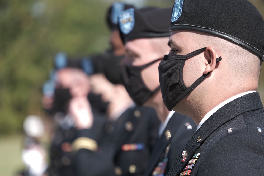 The South Carolina National Guard conducts a ceremony for the Palmetto Military Academy Officer Candidate School at McCrady Training Center