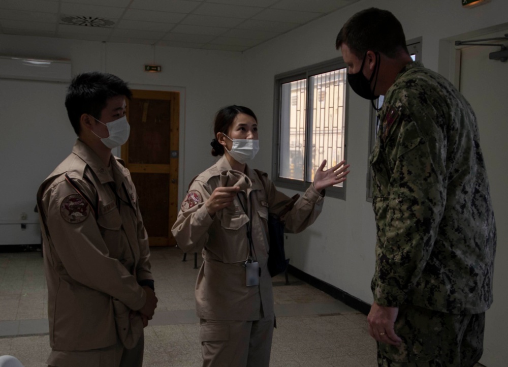 Foreign Military Medical Personnel discuss COVID-19