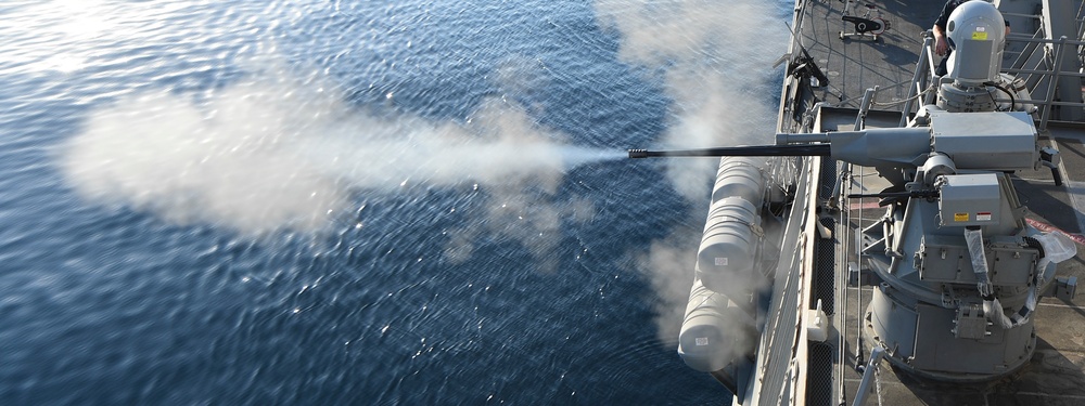 USS Ralph Johnson Conducts a Live Fire Exercise