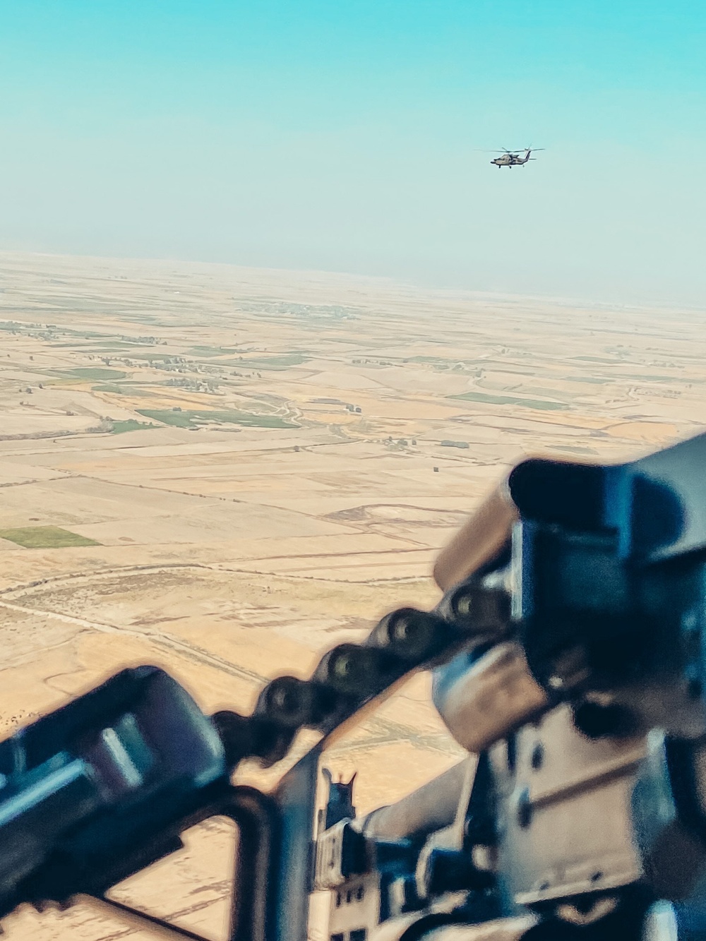 Black Hawk flight over the desert