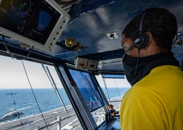 Sailor Directs Helicopter Landing