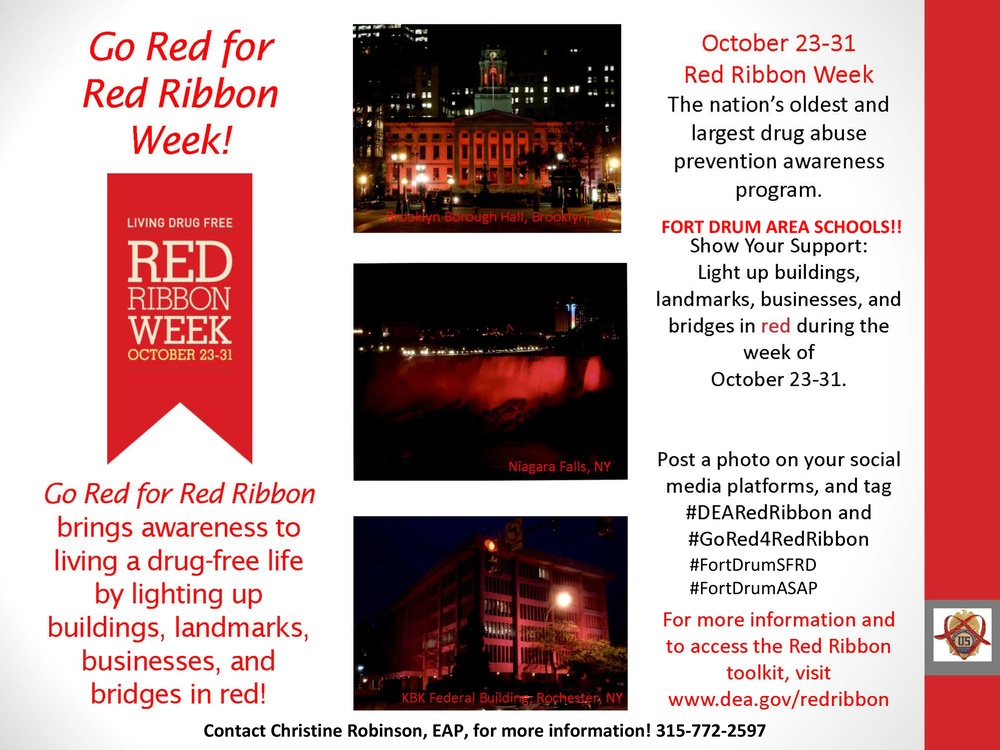 Fort Drum EAP supports Red Ribbon Week to raise drug prevention awareness
