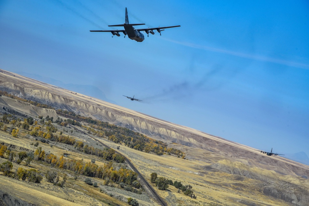 120th Airlift Wing 6-ship formation of C-130Hs