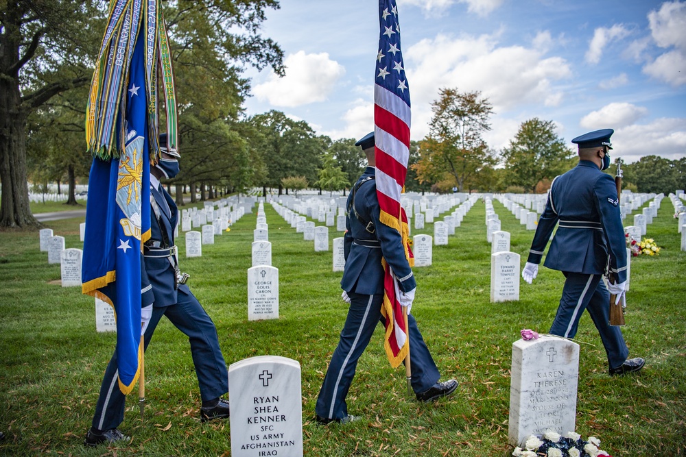 Modified Military Funeral Honors are Conducted for U.S. Air Force Airmen 1st Class Alvin Mack in Section 60