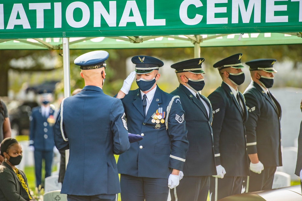 Modified Military Funeral Honors are Conducted for U.S. Air Force Airmen 1st Class Alvin Mack in Section 60