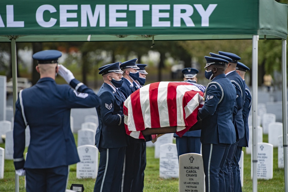 Modified Military Funeral Honors are Conducted for U.S. Air Force Airmen 1st Class Alvin Mack in Section 60