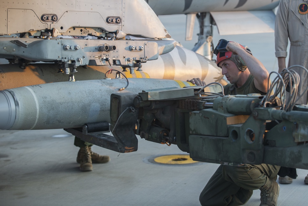 Ordnance Marines Load Bombs