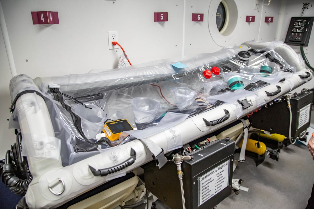 The U.S. Army Aeromedical Research Laboratory’s (USAARL) Enroute Care Group (ECG) and the U.S. Army Aviation School of Medicine (USASAM) preforms altitude testing on patient isolation units.