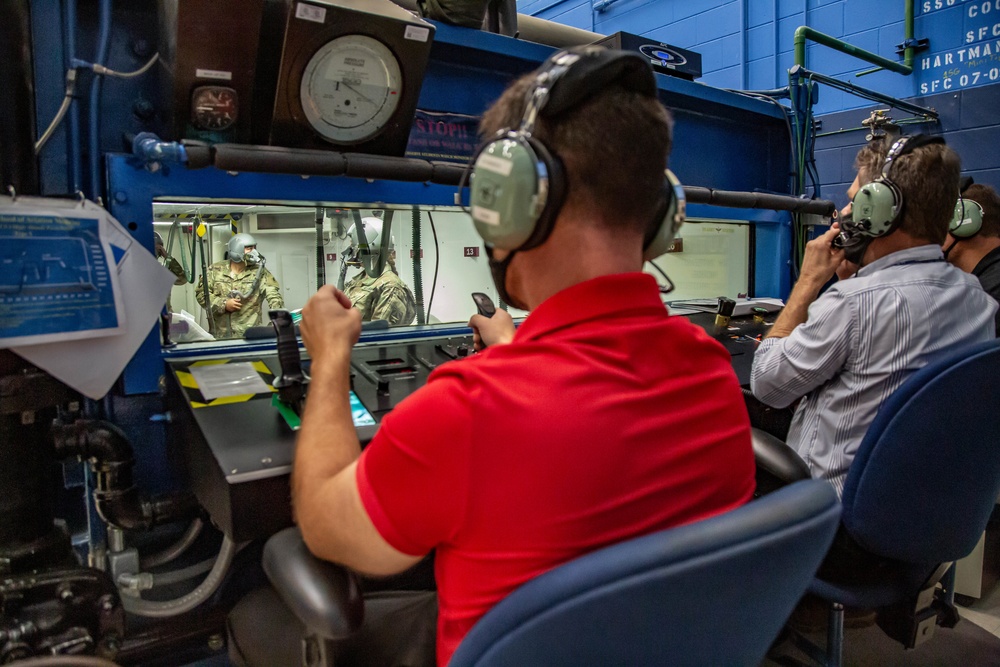 The U.S. Army Aeromedical Research Laboratory’s (USAARL) Enroute Care Group (ECG) and the U.S. Army Aviation School of Medicine (USASAM) preforms altitude testing on patient isolation units.