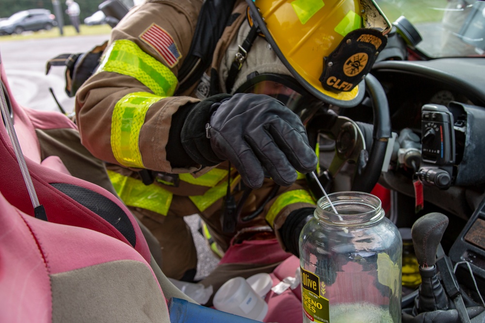 Marine Corps Base Camp Lejeune and the Jacksonville Fire Department conduct chemical, biological, radiological, nuclear, and explosive training