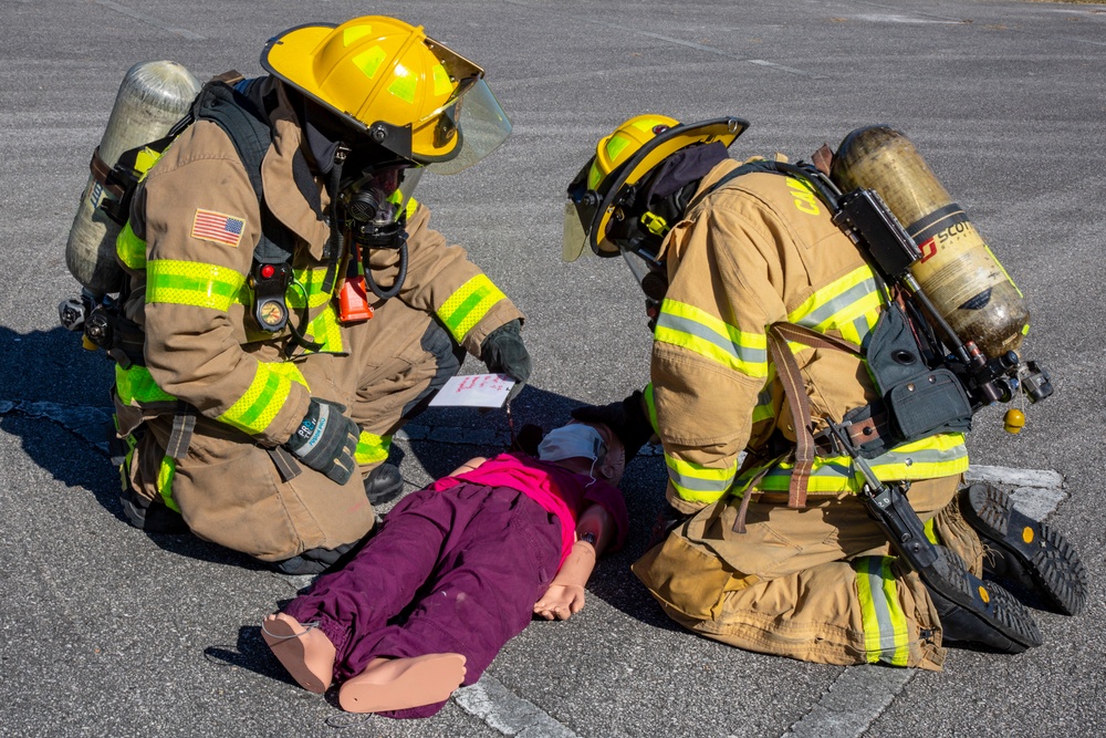 Marine Corps Base Camp Lejeune and the Jacksonville Fire Department conduct chemical, biological, radiological, nuclear, and explosive training