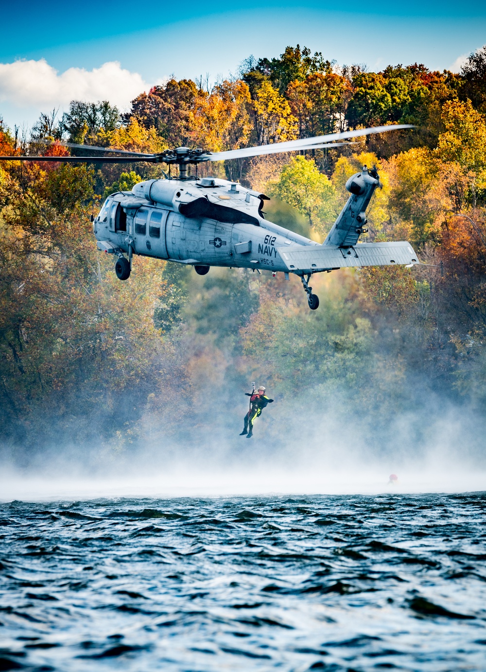 West Virginia Swift Water Rescue Team trains with U.S. Navy HSC-5 Nightdippers