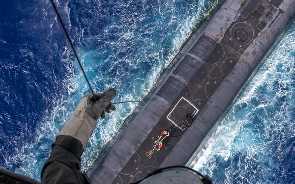 MV-22B Osprey Delivers Payload to USS Henry M. Jackson