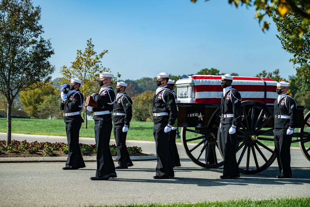 Modified Military Funeral Honors with Funeral Escort are Conducted for U.S. Navy Lt. Cmdr. David Hill in Section 75