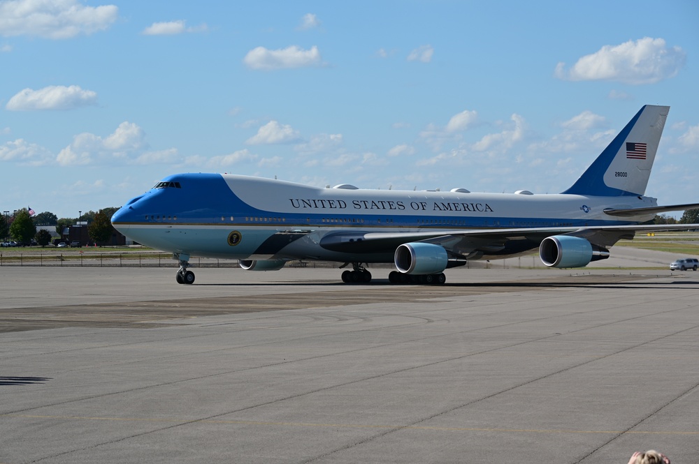 President Donald Trump arrives in Nashville for presidential debate