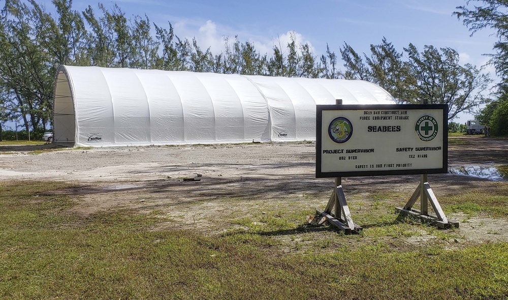 Seabees Construct Diego Garcia Tension Fabric Structure