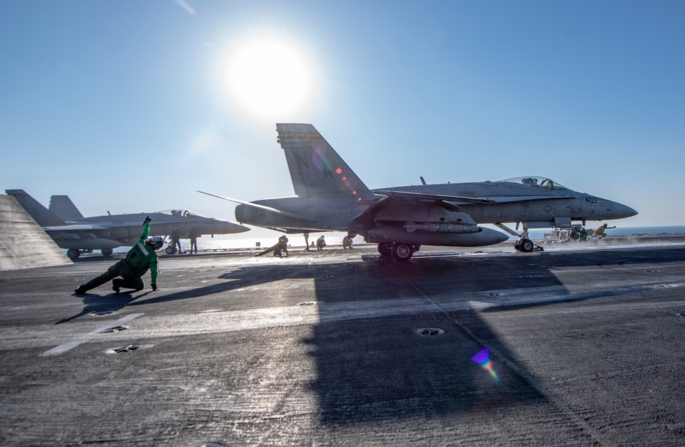 F/A-18C Launches On Flight Deck