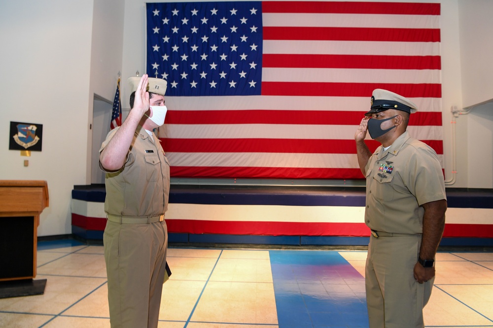 Master Chief Aviation Boatswain’s Mate (handling) Charles Bringuez Reenlistment Ceremony