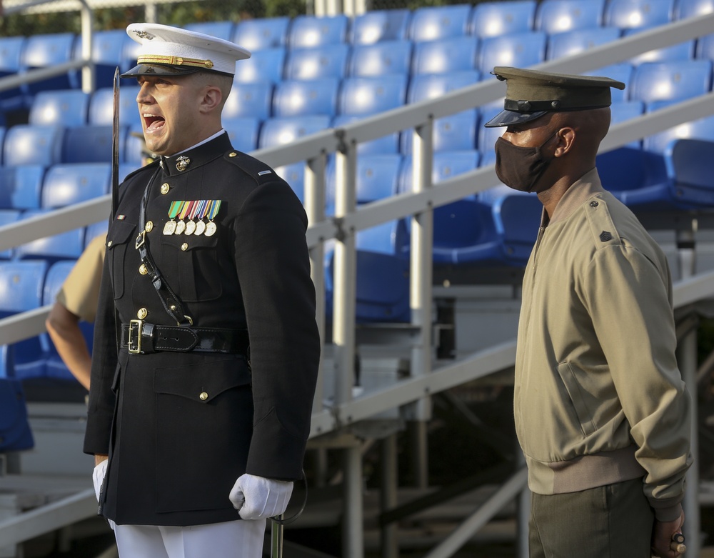 Marines Critiqued During Ceremonial Drill School Evaluations