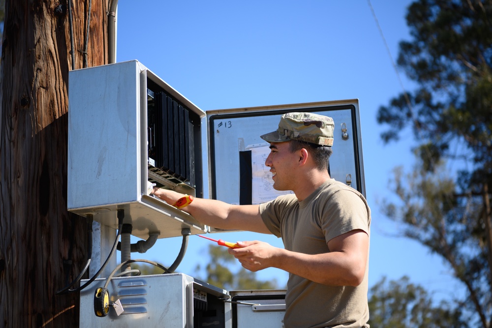 Giant voice maintenance at Travis Air Force Base