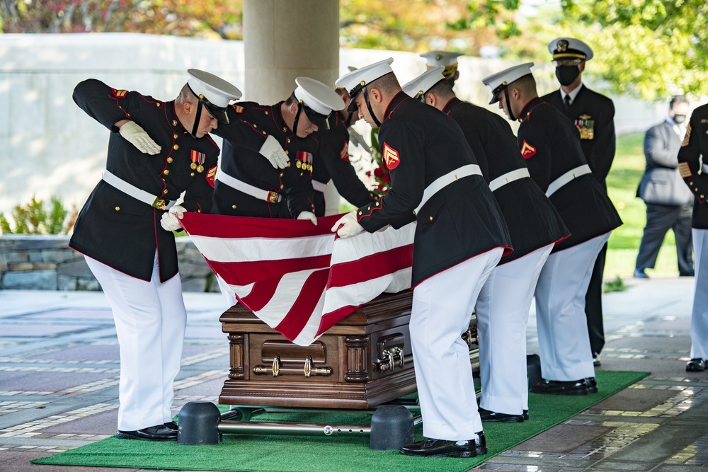 Modified Funeral Honors with Funeral Escort are Conducted for U.S. Marine Corps Reserve Pvt. 1st Class Charles Miller in Section 60