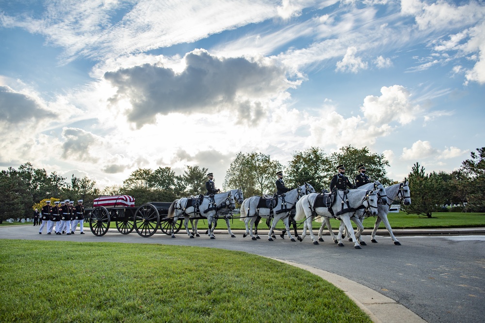 Modified Funeral Honors with Funeral Escort are Conducted for U.S. Marine Corps Reserve Pvt. 1st Class Charles Miller in Section 60