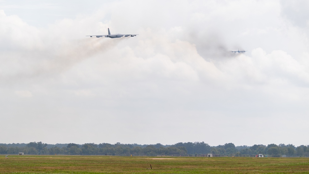 B-52’s takeoff in support of Global Thunder 21