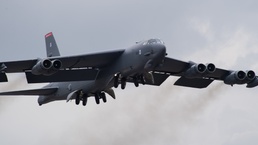 B-52’s takeoff in support of Global Thunder 21