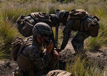 Mortar team with Fox Company, 2nd Battalion, 3rd Marines conducts range 10