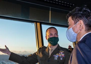 Defense Minister of Japan, Nobuo Kishi Visits MCAS Iwakuni