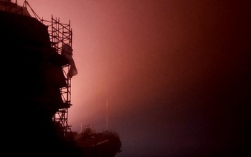 USS Ramage Pierside During Maintenance Availability