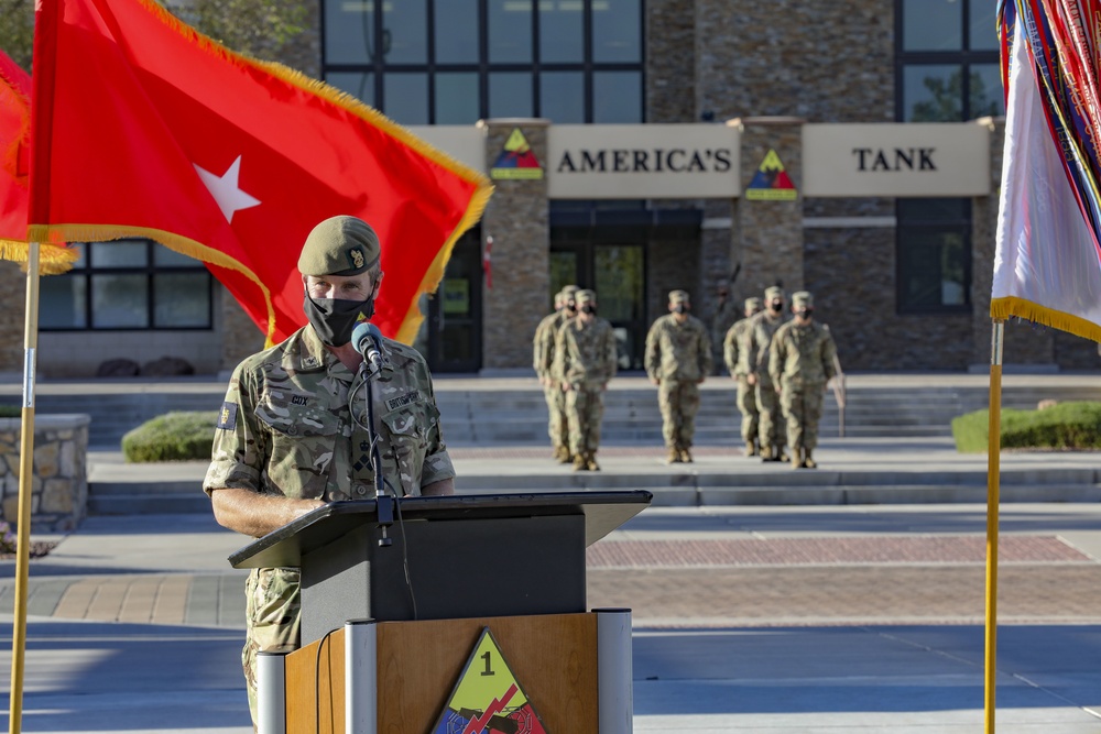 U.K. Brigadier Andy Cox Officially Welcomed to 1st Armored Division